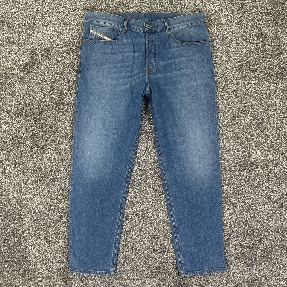 Diesel Industries‎ Slim Fit Tapered Jeans Mens 36 Stretch Blue Denim Button Fly